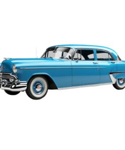 Vintage Blue 1900s Classic Automobile Isolated on White Background