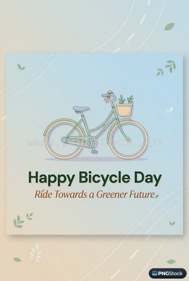 Bicycle Day Social Media Post Design Template Free Download for Modern Promotion
