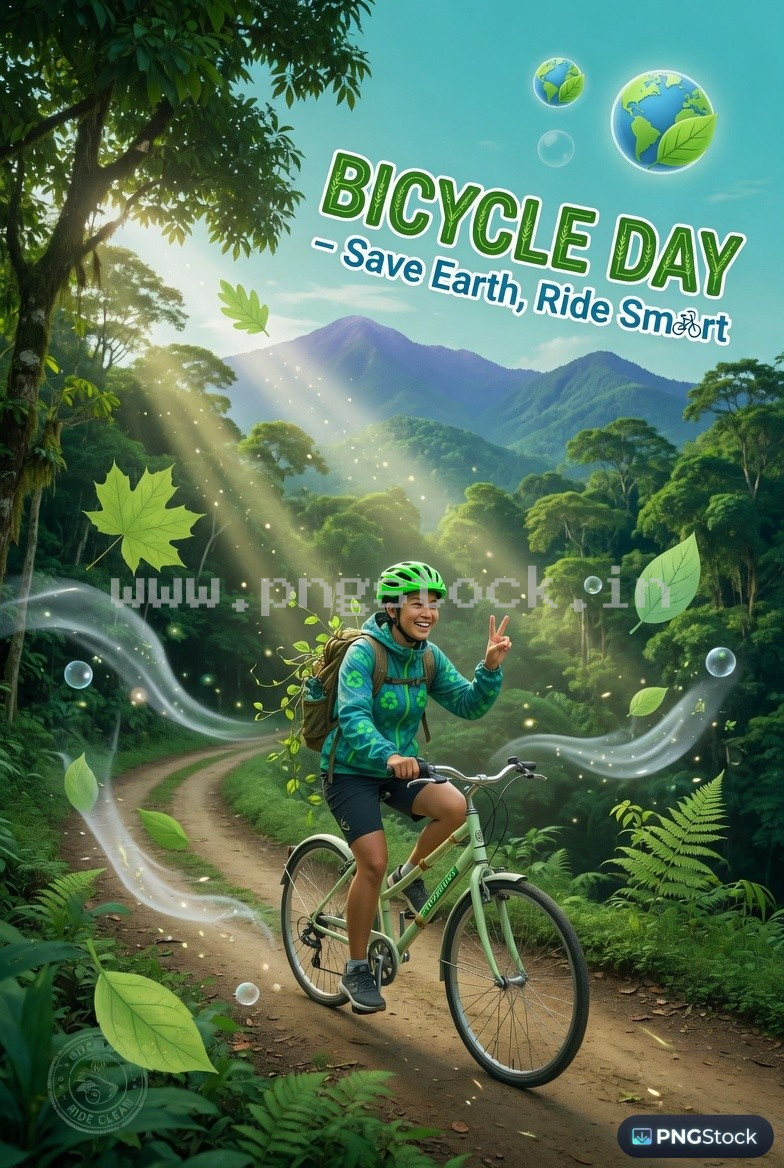 Bicycle Day Social Media Post Design Template Free Download for Modern Promotion