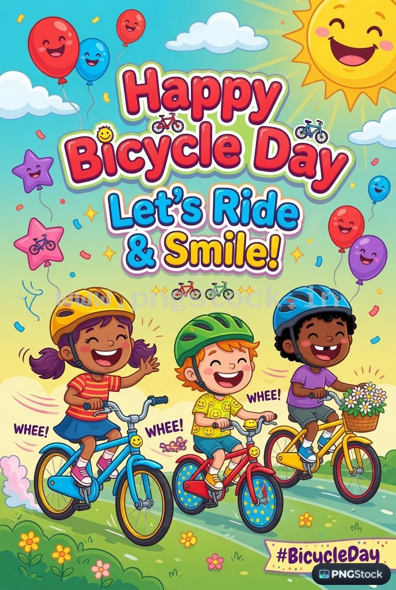 Bicycle Day Social Media Post Design Template Free Download for Modern Promotion