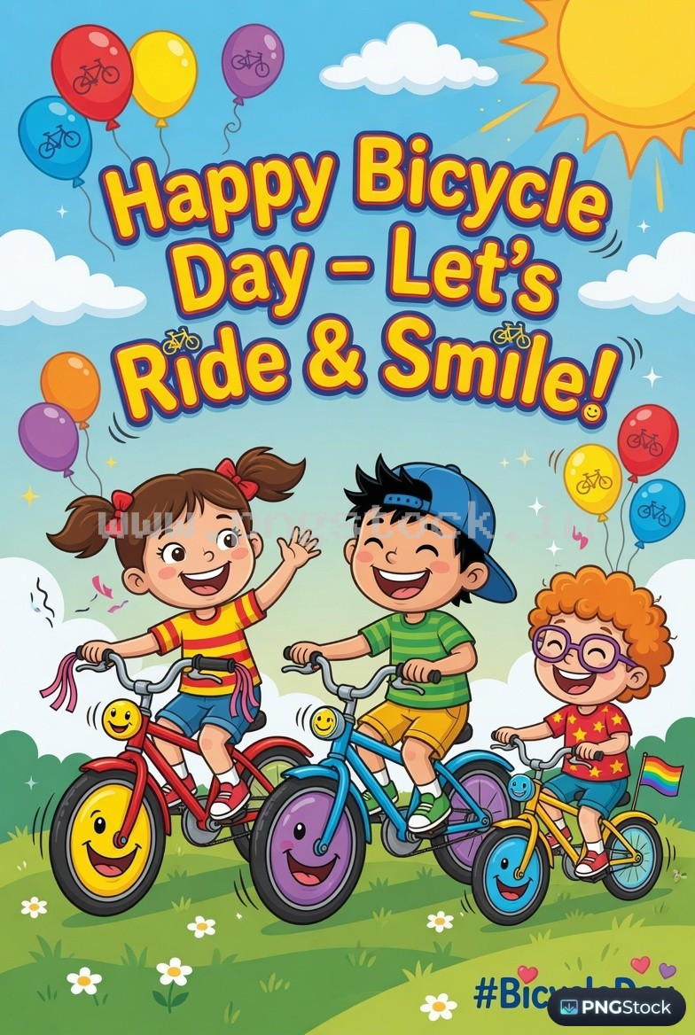Bicycle Day Social Media Post Design Template Free Download for Modern Promotion