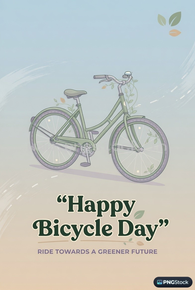 Bicycle Day Social Media Post Design Template Free Download for Modern Promotion