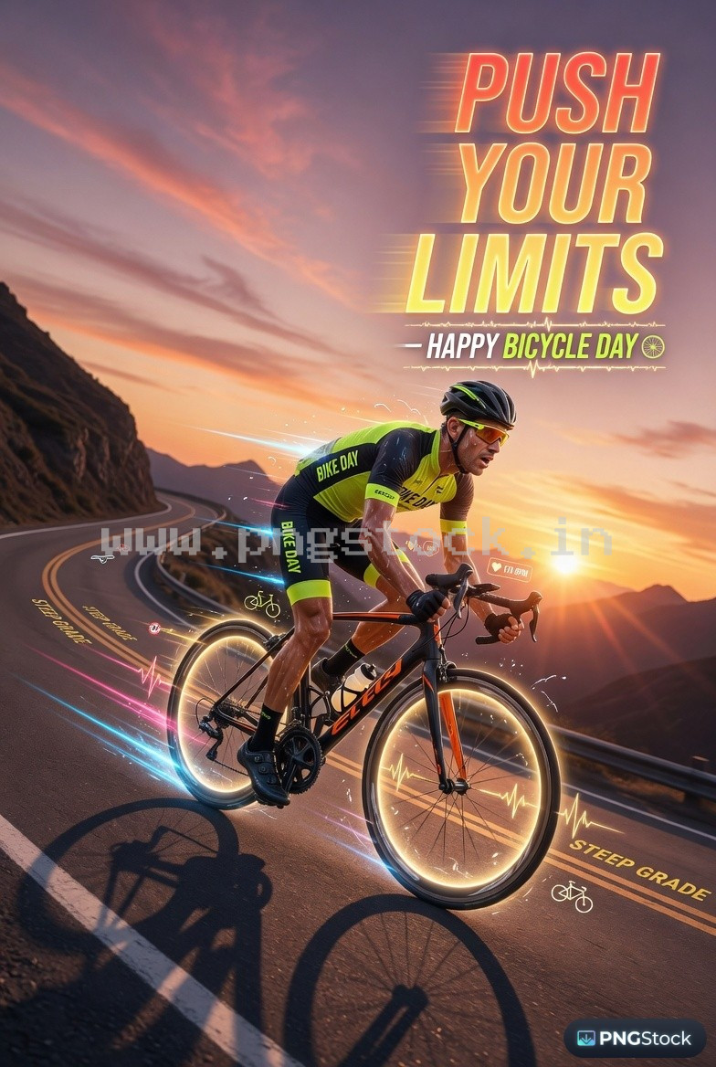 Bicycle Day Social Media Post Design Template Free Download for Modern Promotion