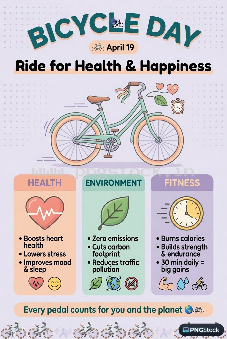 Bicycle Day Social Media Post Design Template Free Download for Modern Promotion