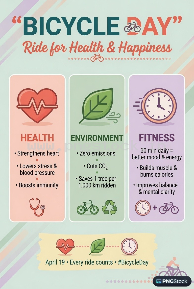 Bicycle Day Social Media Post Design Template Free Download for Modern Promotion