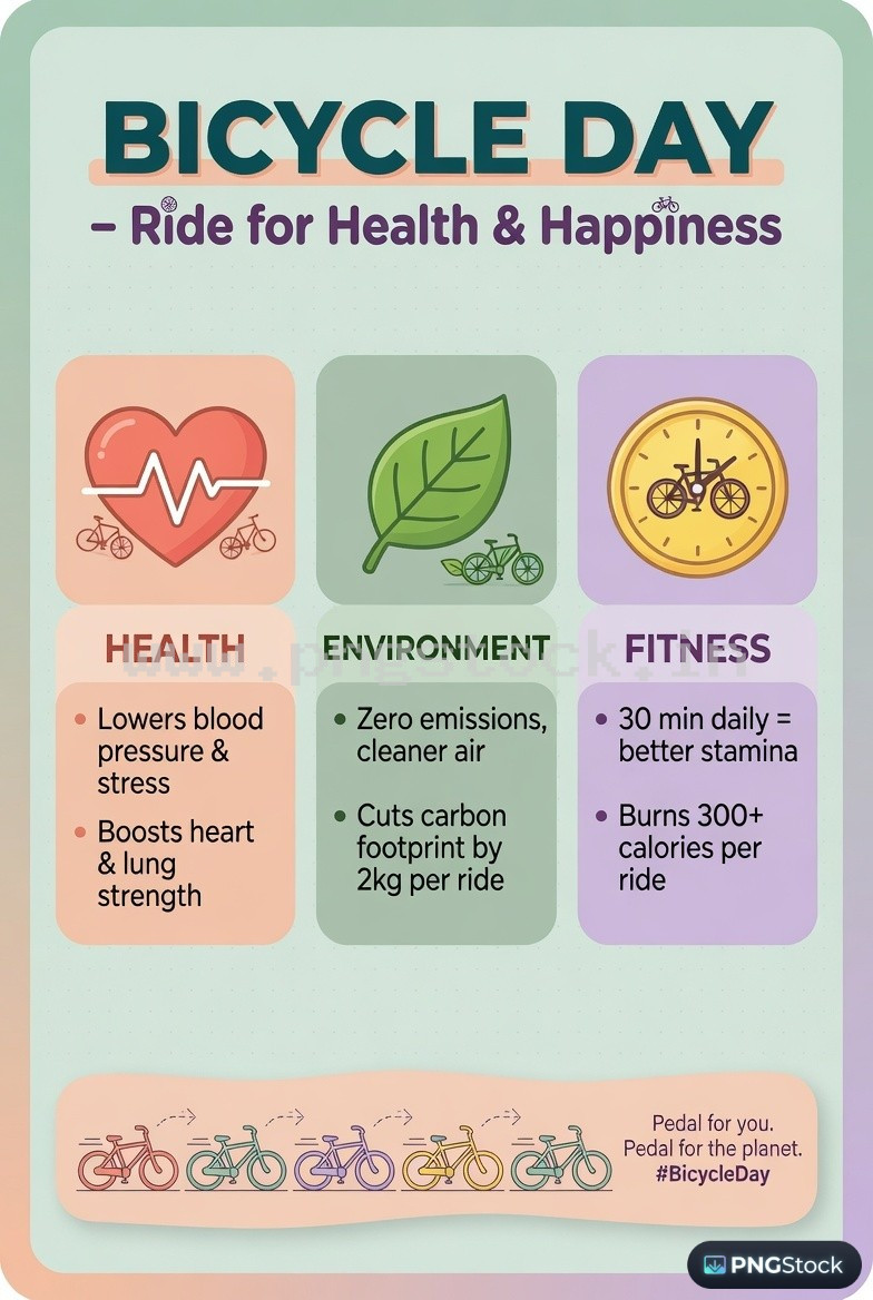 Bicycle Day Social Media Post Design Template Free Download for Modern Promotion