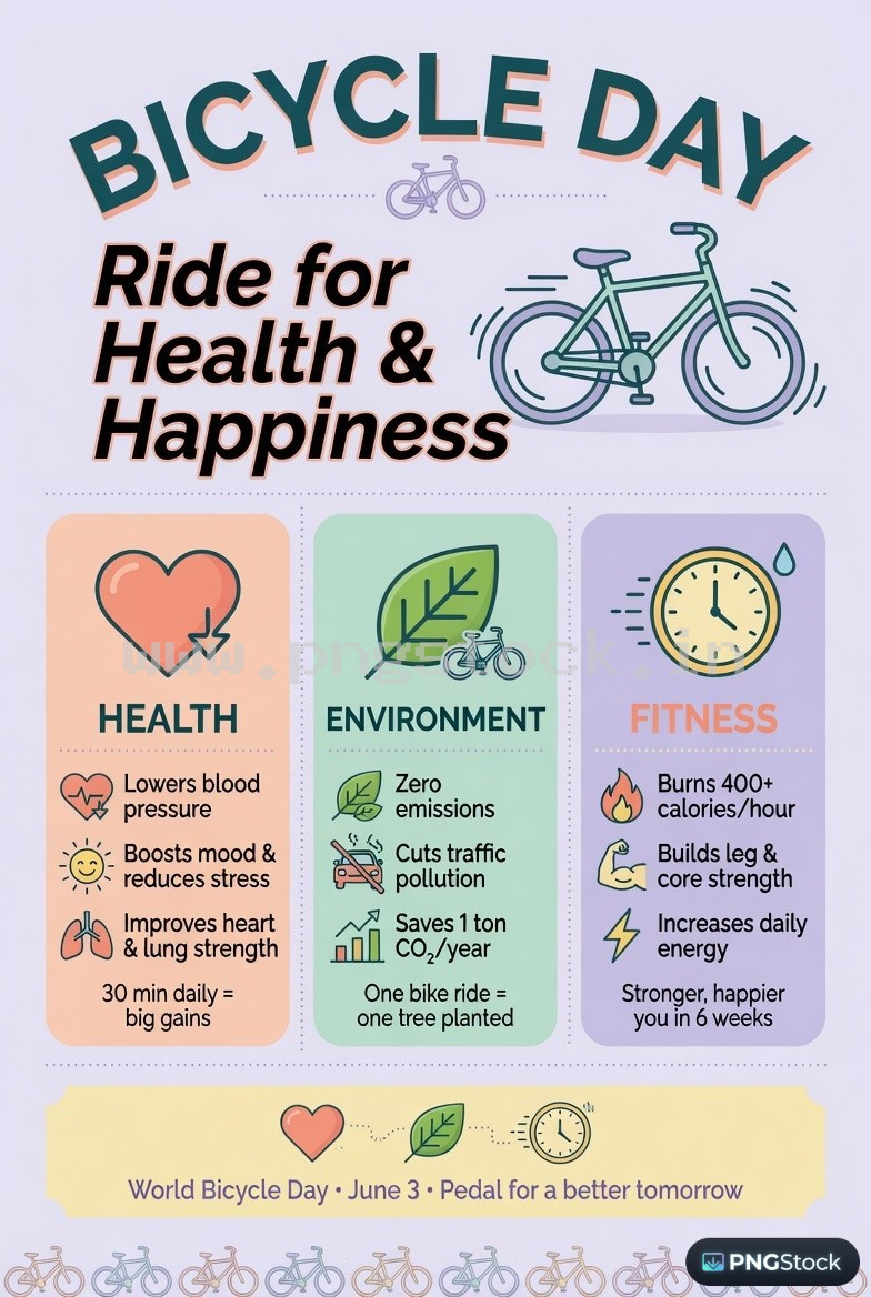 Bicycle Day Social Media Post Design Template Free Download for Modern Promotion