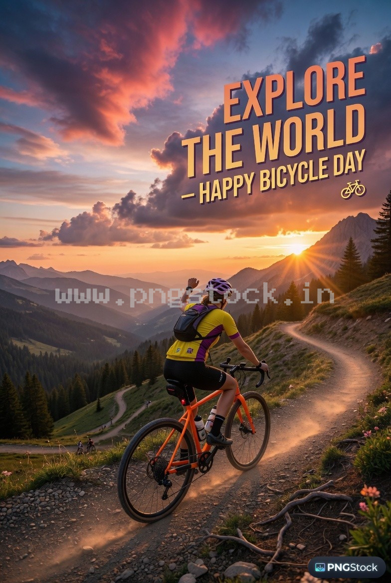 Bicycle Day Social Media Post Design Template Free Download for Modern Promotion