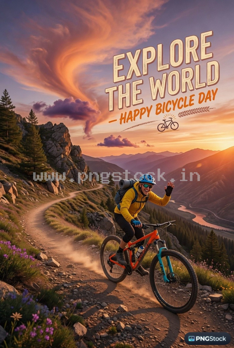 Bicycle Day Social Media Post Design Template Free Download for Modern Promotion