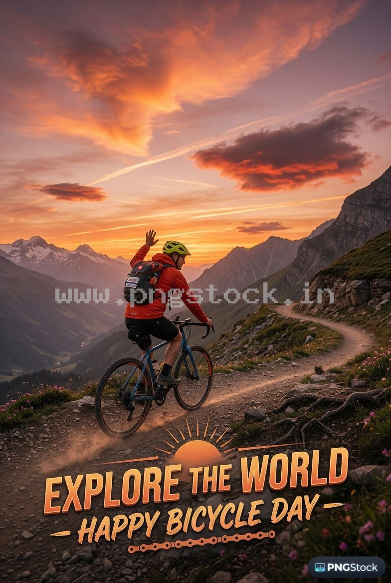 Bicycle Day Social Media Post Design Template Free Download for Modern Promotion