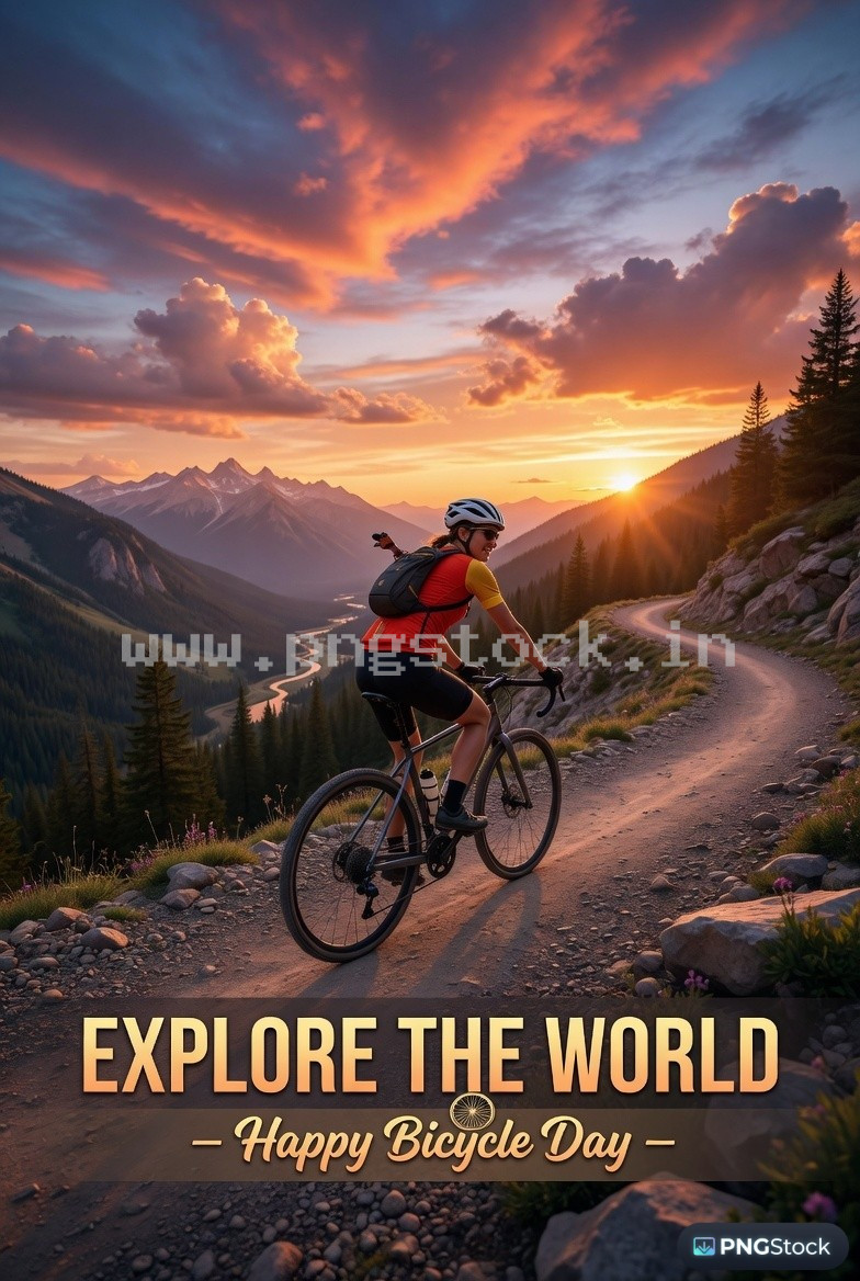 Bicycle Day Social Media Post Design Template Free Download for Modern Promotion