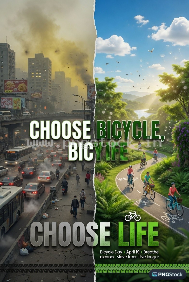 Bicycle Day Social Media Post Design Template Free Download for Modern Promotion
