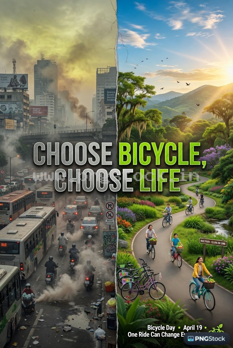 Bicycle Day Social Media Post Design Template Free Download for Modern Promotion