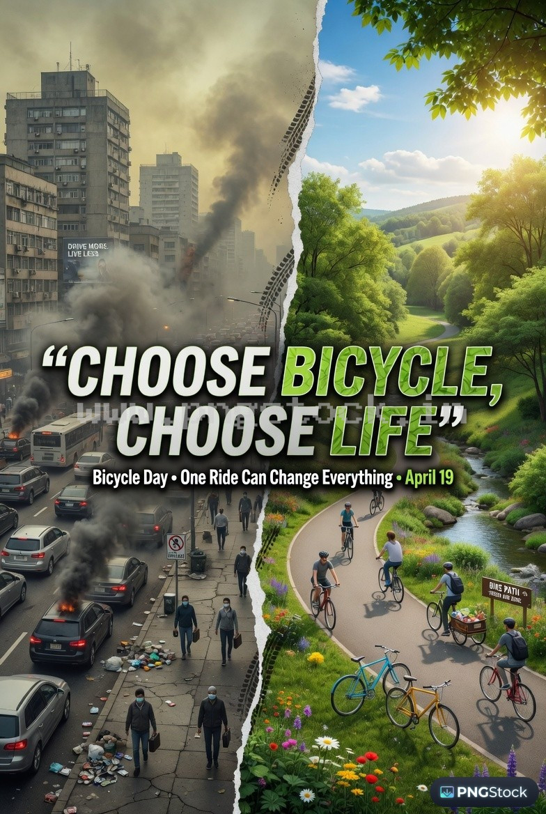 Bicycle Day Social Media Post Design Template Free Download for Modern Promotion