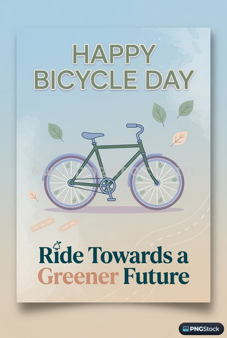 Bicycle Day Social Media Post Design Template Free Download for Modern Promotion