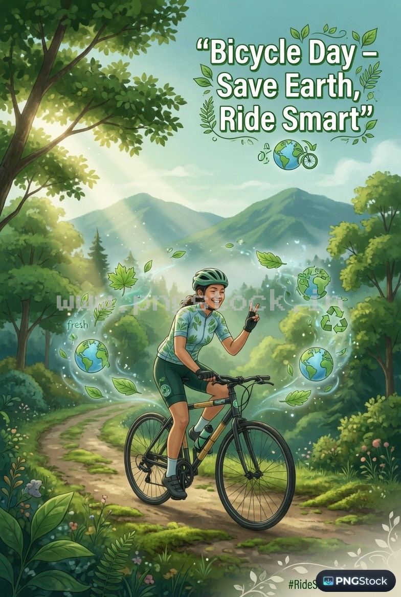 Bicycle Day Social Media Post Design Template Free Download for Modern Promotion