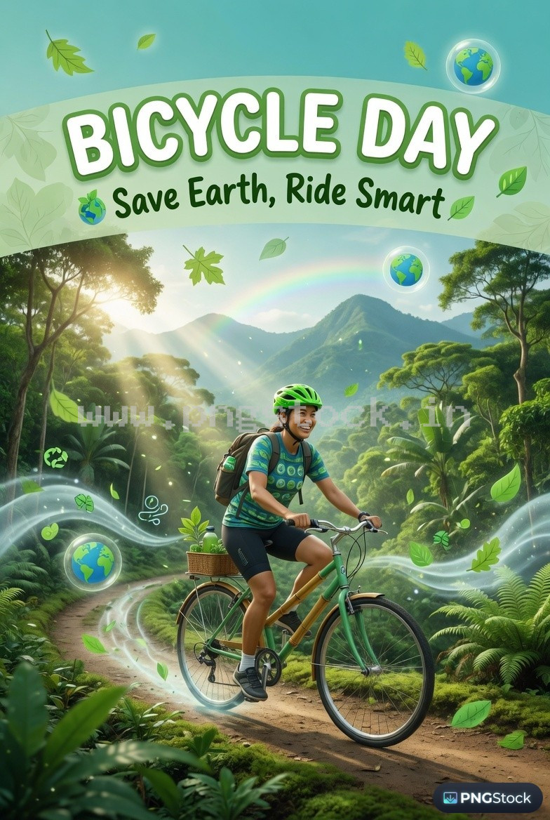 Bicycle Day Social Media Post Design Template Free Download for Modern Promotion