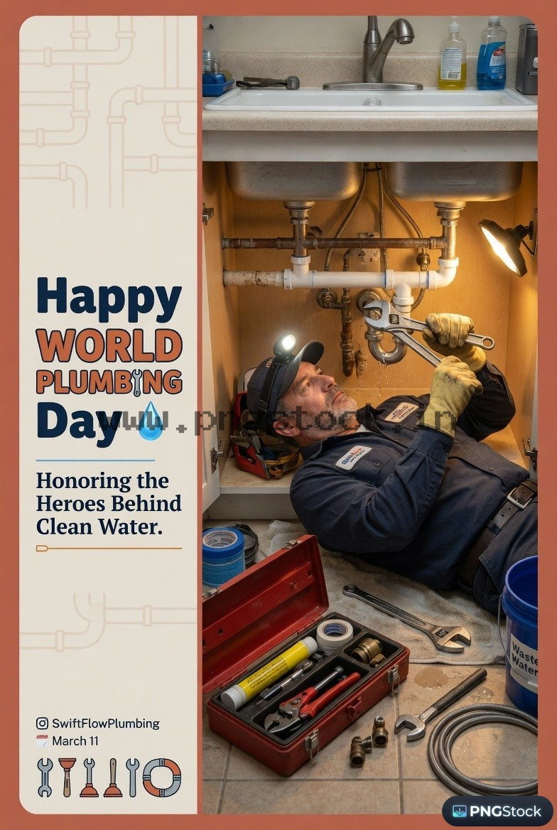 World Plumbing Day Social Media Post with Modern Creative Design