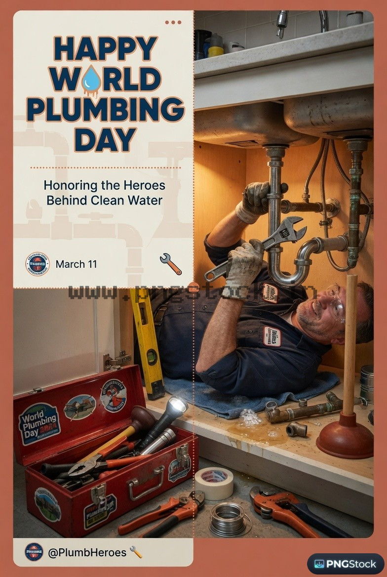 World Plumbing Day Social Media Post with Modern Creative Design
