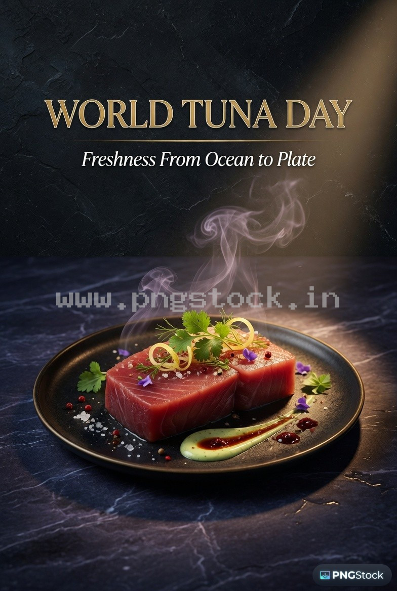 World Tuna Day Social Media Post Design Free Download Clean Blue Ocean Theme