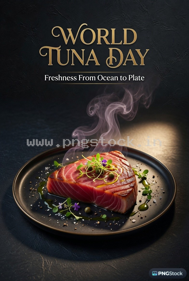 World Tuna Day Social Media Post Design Free Download Clean Blue Ocean Theme