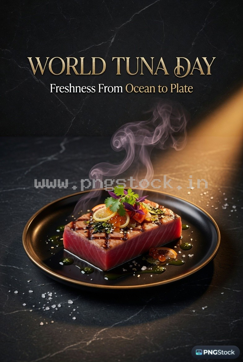 World Tuna Day Social Media Post Design Free Download Clean Blue Ocean Theme