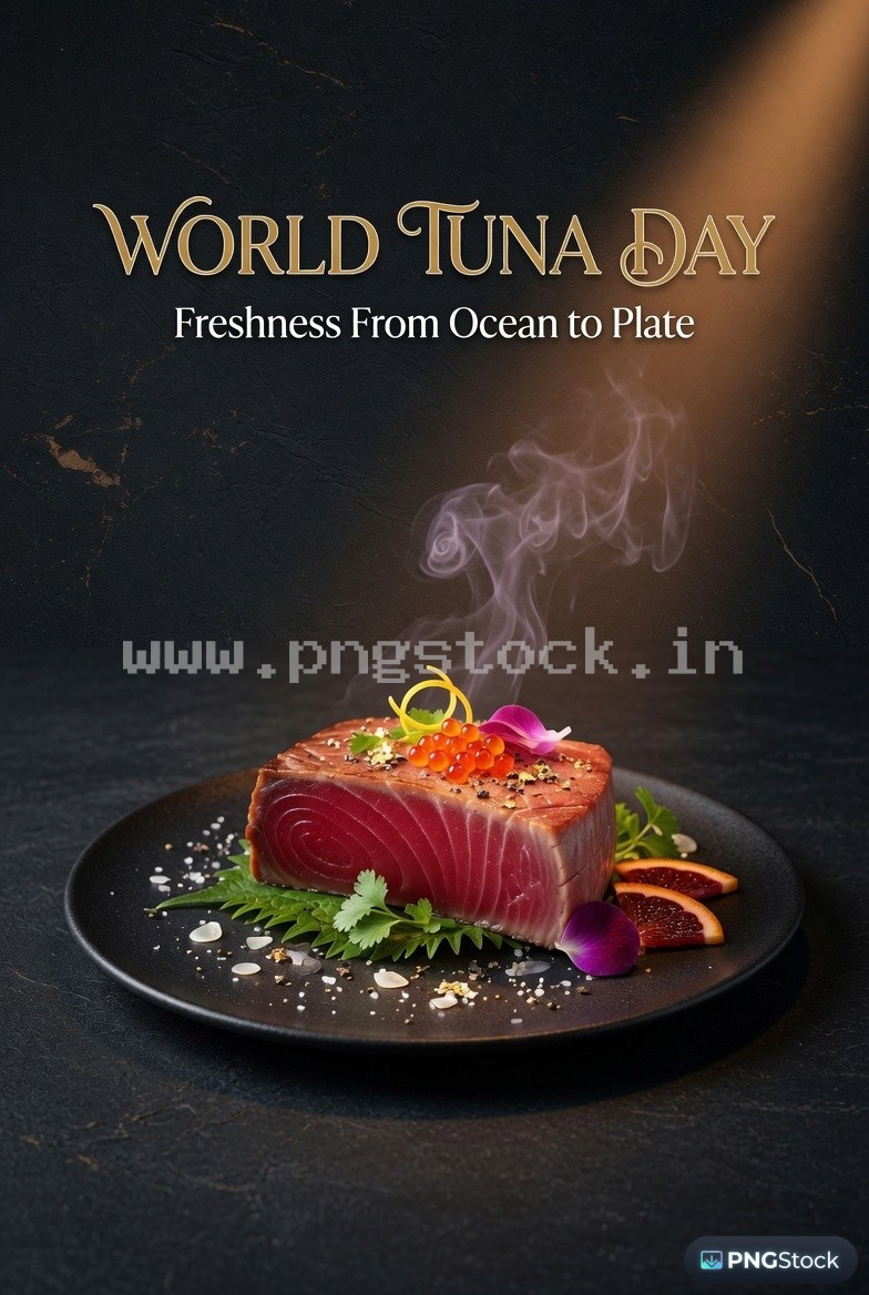 World Tuna Day Social Media Post Design Free Download Clean Blue Ocean Theme