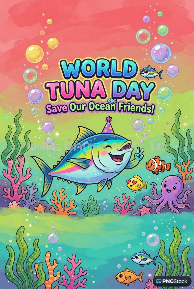 World Tuna Day Social Media Post Design Free Download Clean Blue Ocean Theme