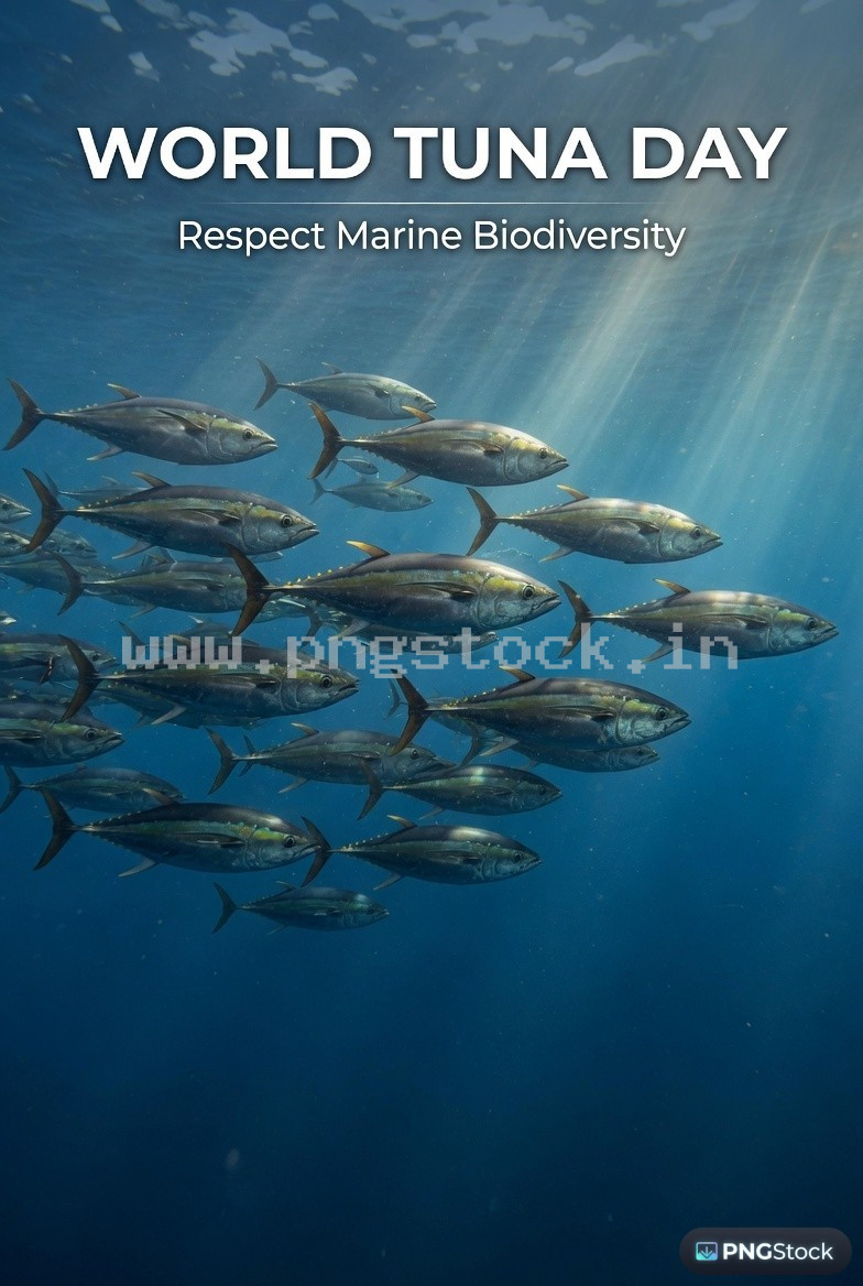World Tuna Day Social Media Post Design Free Download Clean Blue Ocean Theme