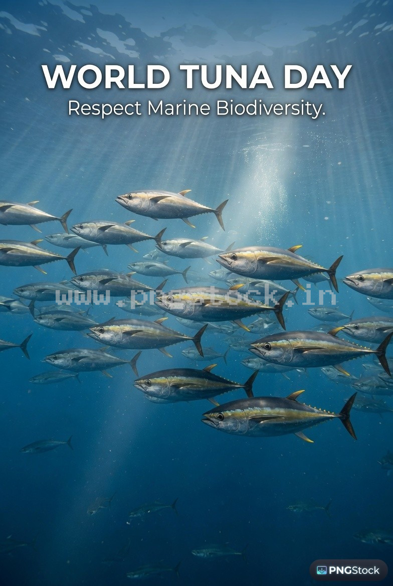 World Tuna Day Social Media Post Design Free Download Clean Blue Ocean Theme