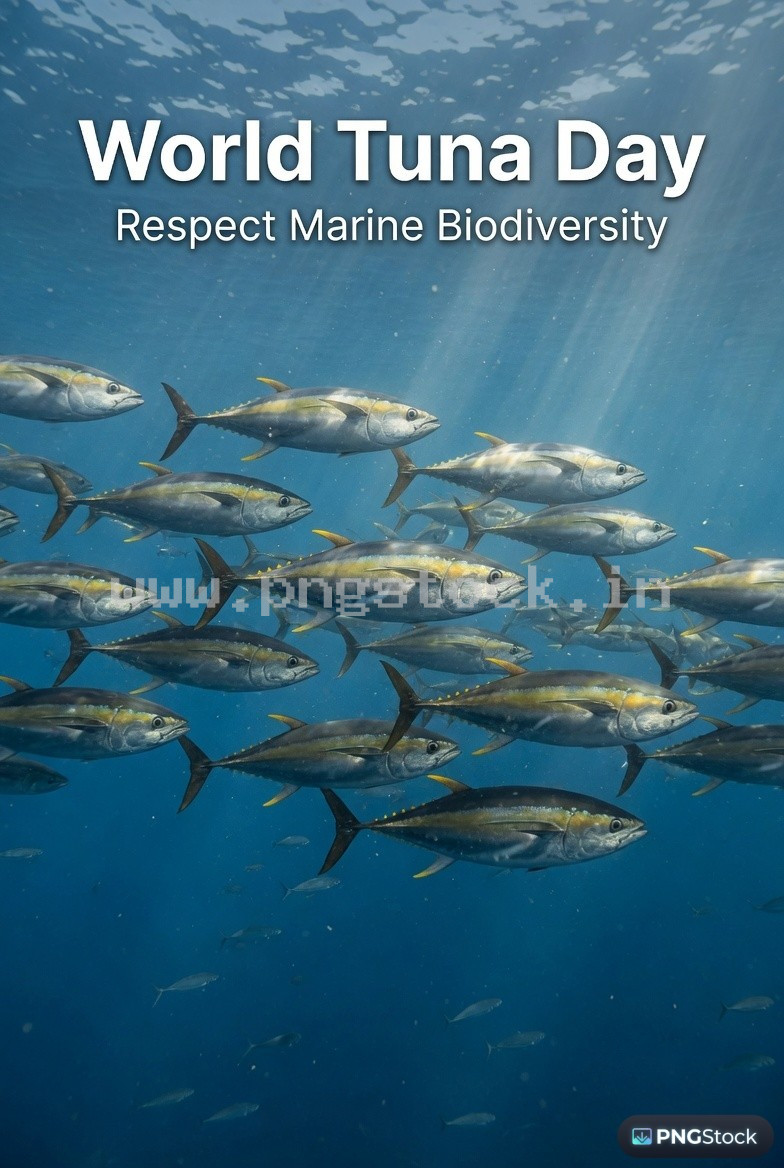 World Tuna Day Social Media Post Design Free Download Clean Blue Ocean Theme