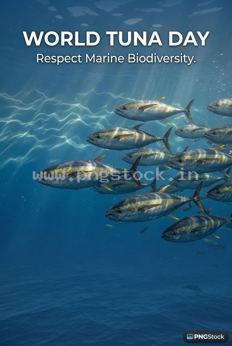 World Tuna Day Social Media Post Design Free Download Clean Blue Ocean Theme