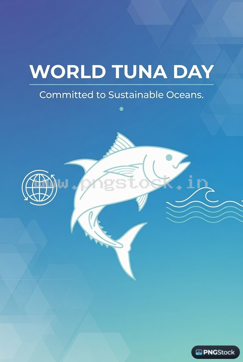 World Tuna Day Social Media Post Design Free Download Clean Blue Ocean Theme