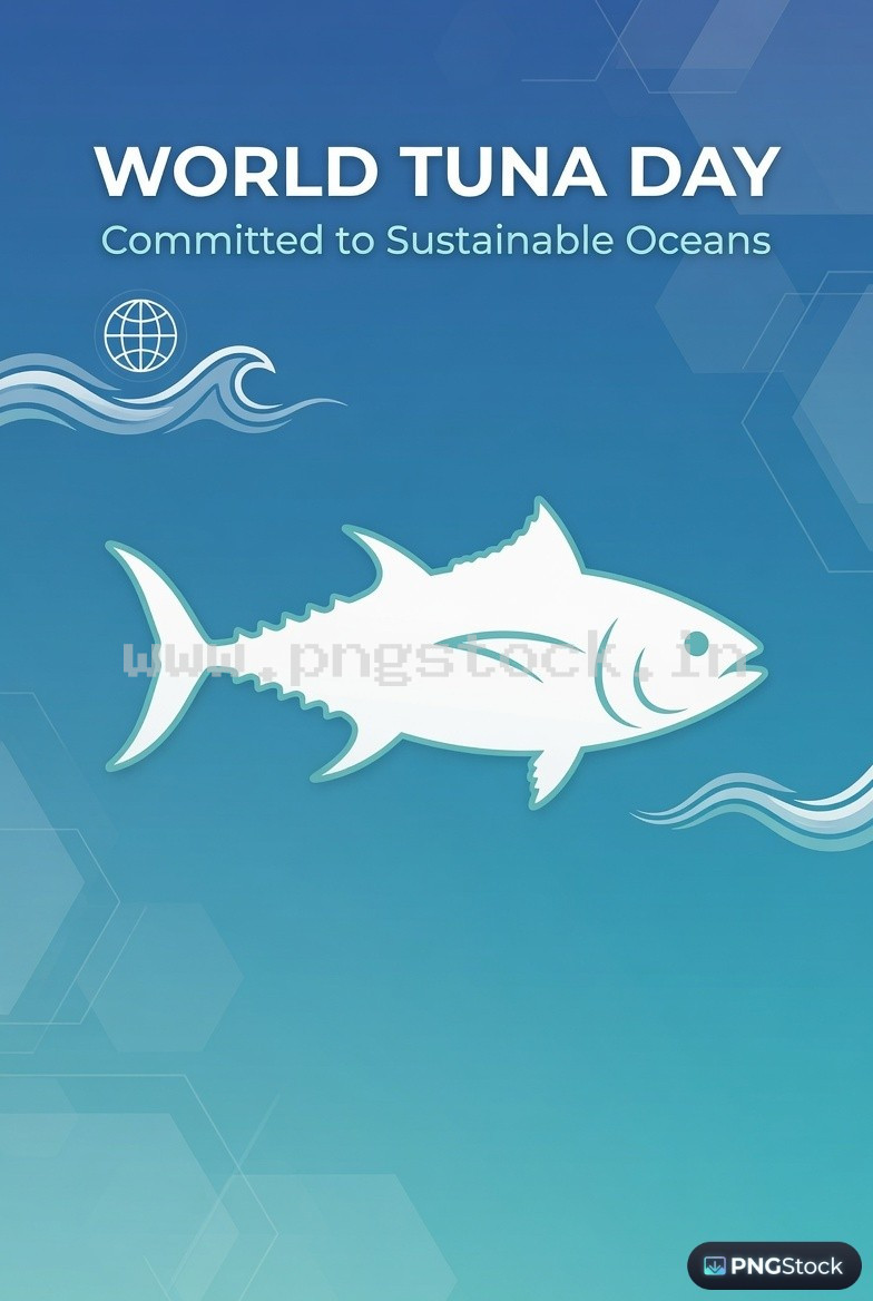 World Tuna Day Social Media Post Design Free Download Clean Blue Ocean Theme