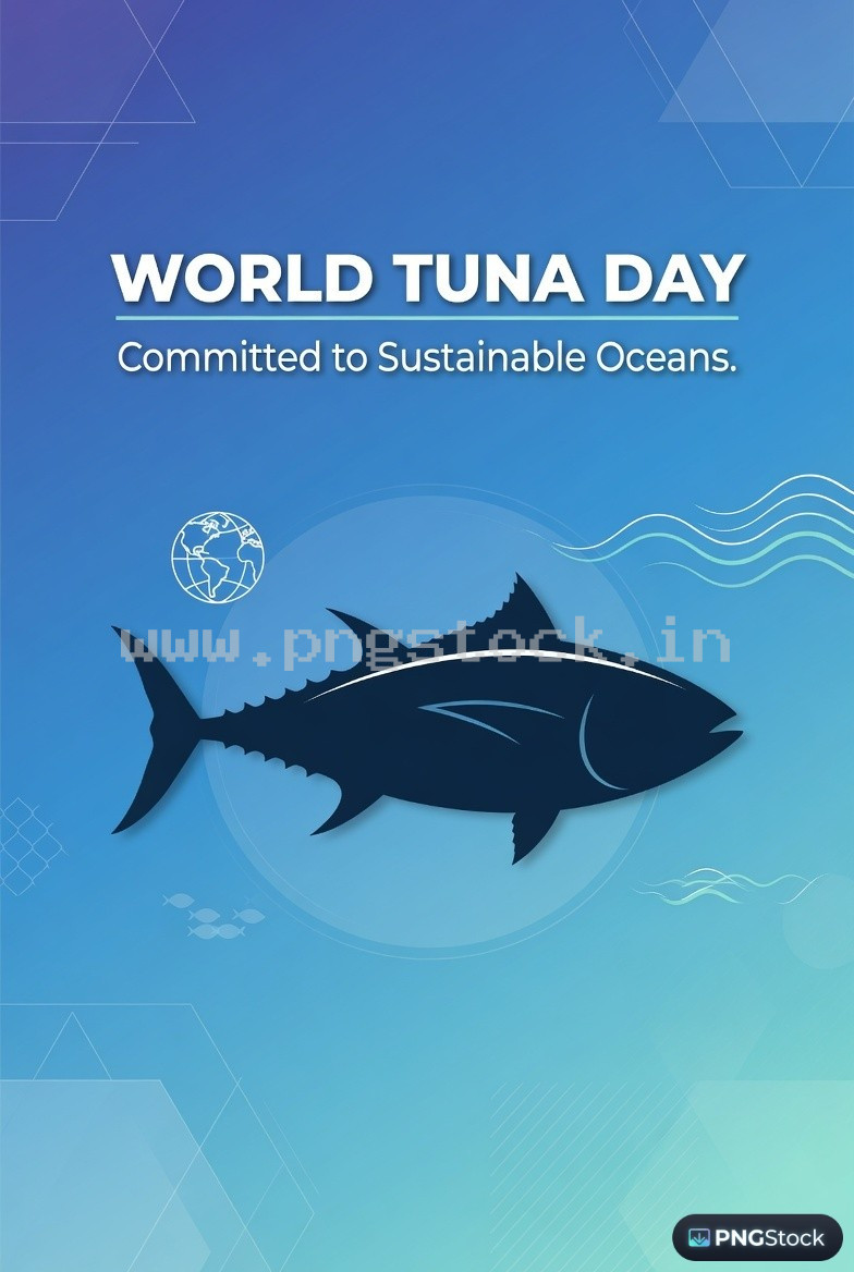World Tuna Day Social Media Post Design Free Download Clean Blue Ocean Theme