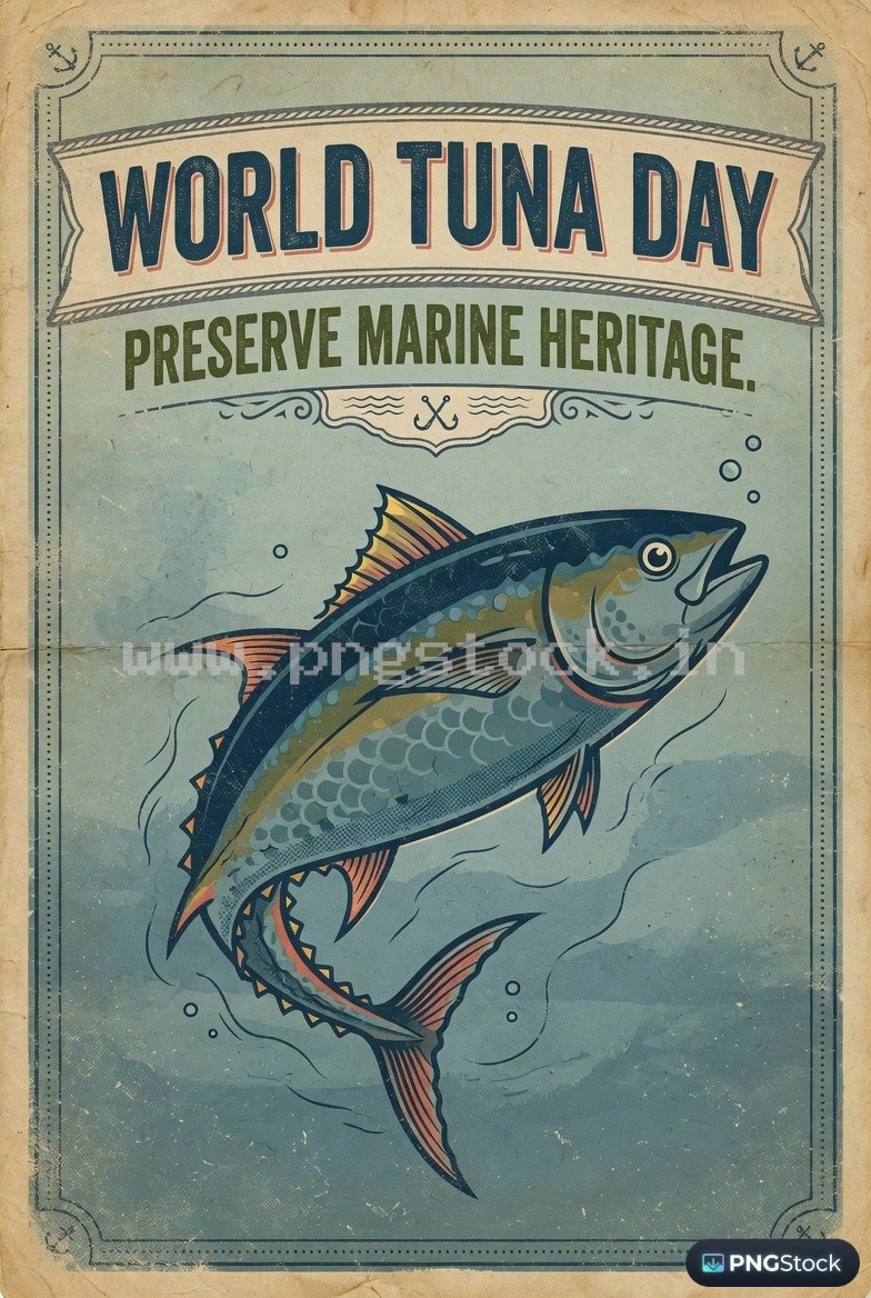 World Tuna Day Social Media Post Design Free Download Clean Blue Ocean Theme