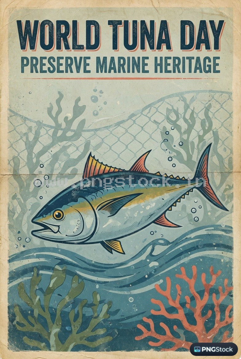 World Tuna Day Social Media Post Design Free Download Clean Blue Ocean Theme