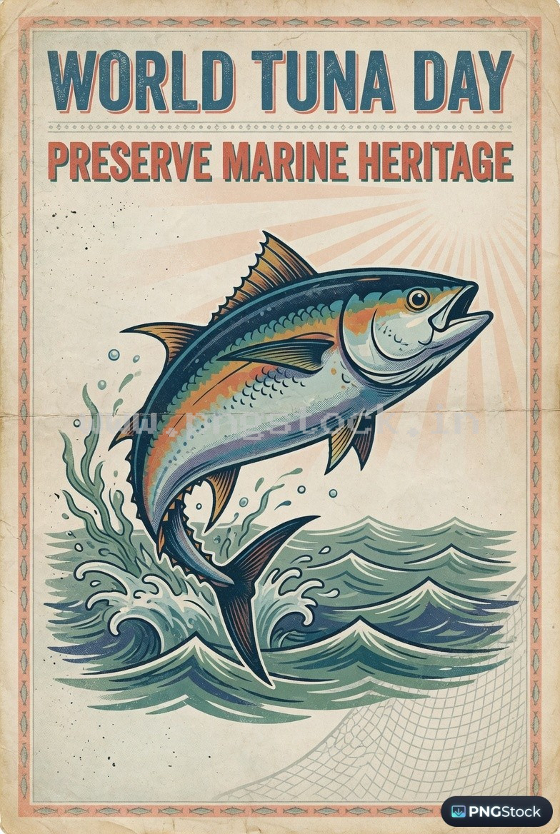 World Tuna Day Social Media Post Design Free Download Clean Blue Ocean Theme