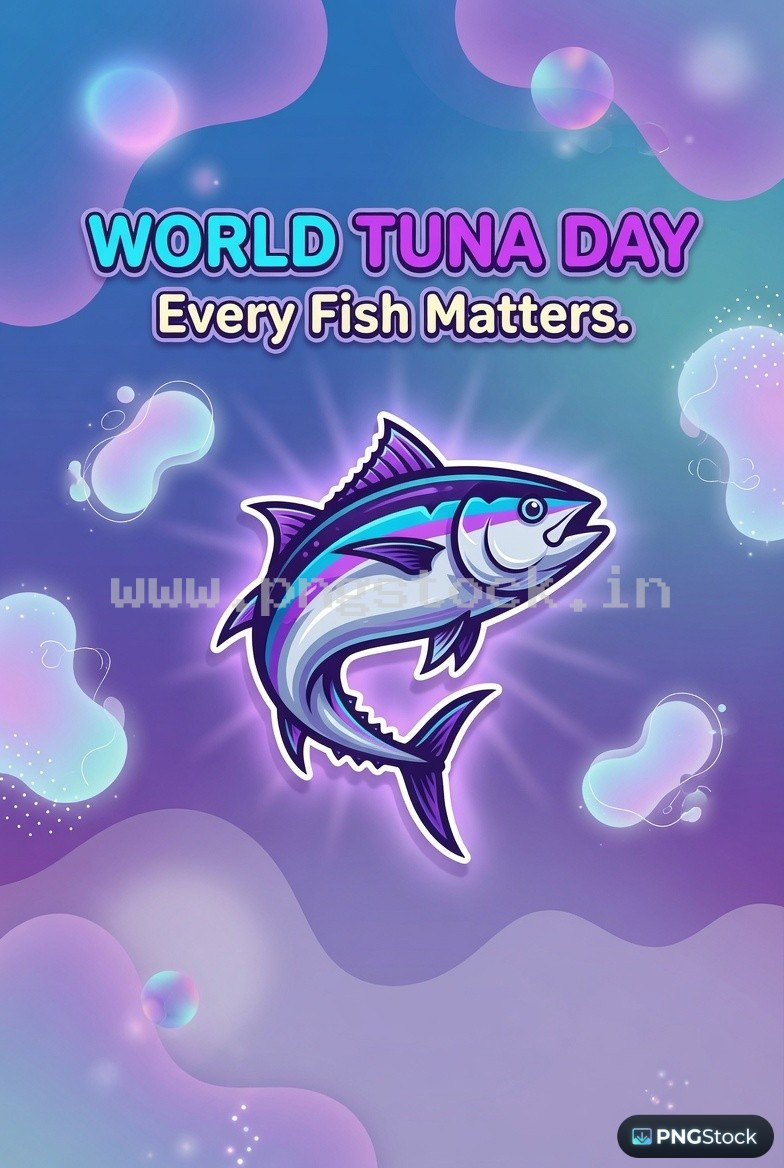 World Tuna Day Social Media Post Design Free Download Clean Blue Ocean Theme