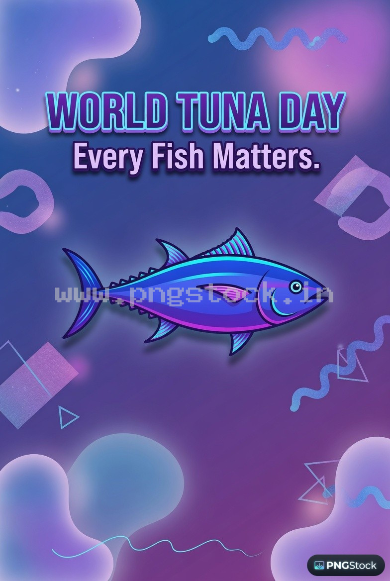 World Tuna Day Social Media Post Design Free Download Clean Blue Ocean Theme