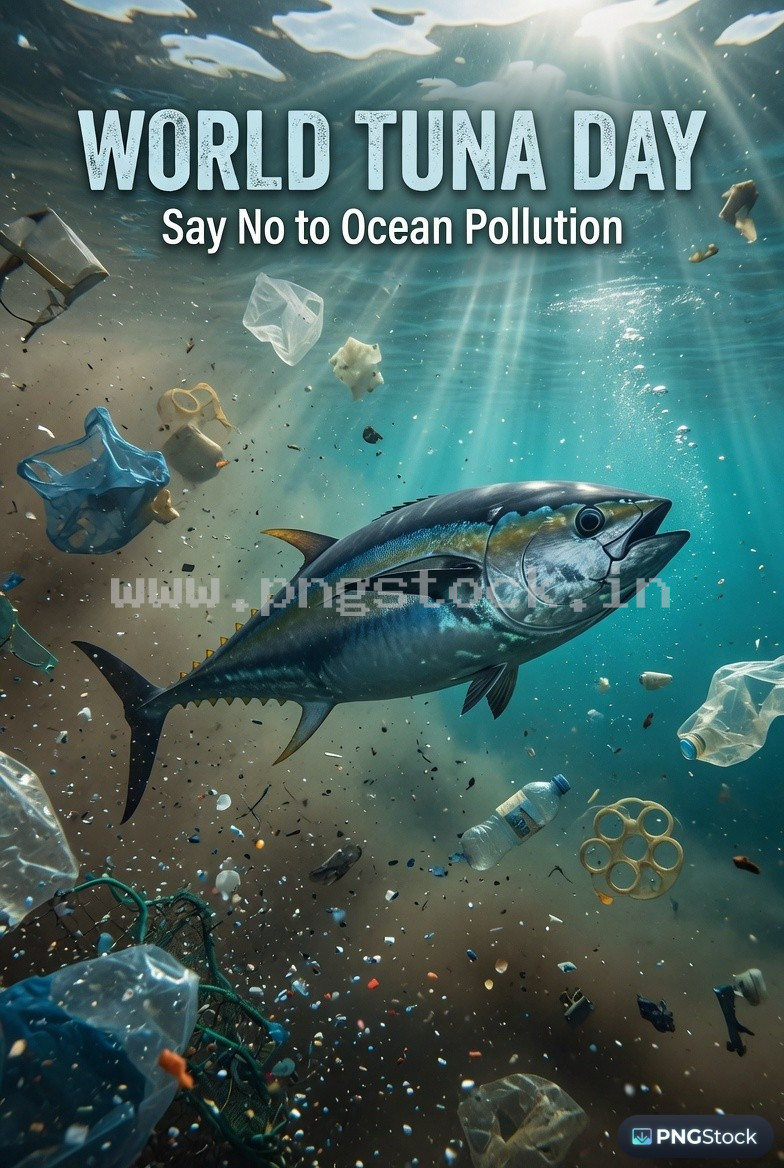 World Tuna Day Social Media Post Design Free Download Clean Blue Ocean Theme
