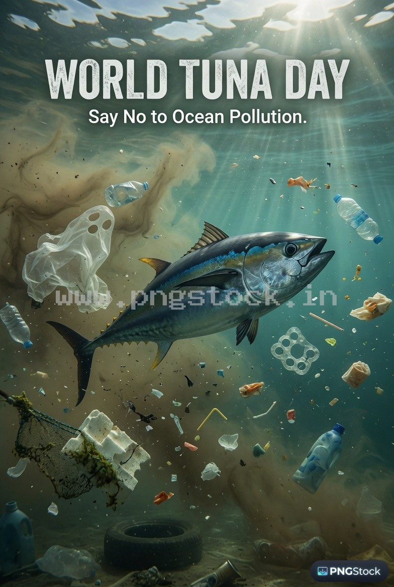 World Tuna Day Social Media Post Design Free Download Clean Blue Ocean Theme