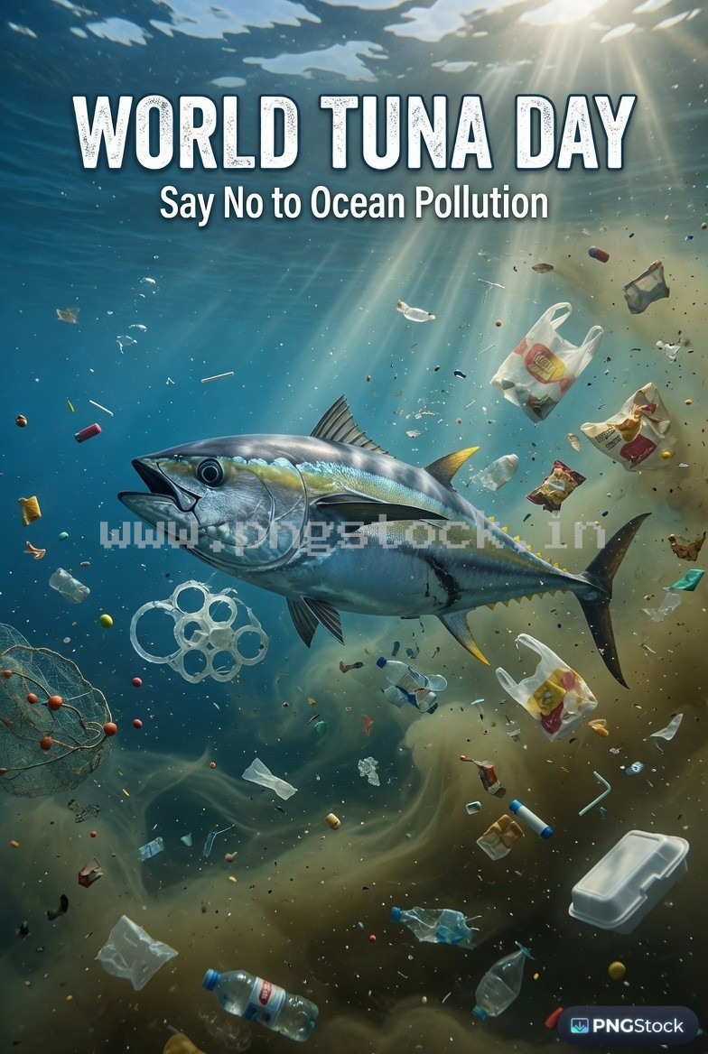 World Tuna Day Social Media Post Design Free Download Clean Blue Ocean Theme