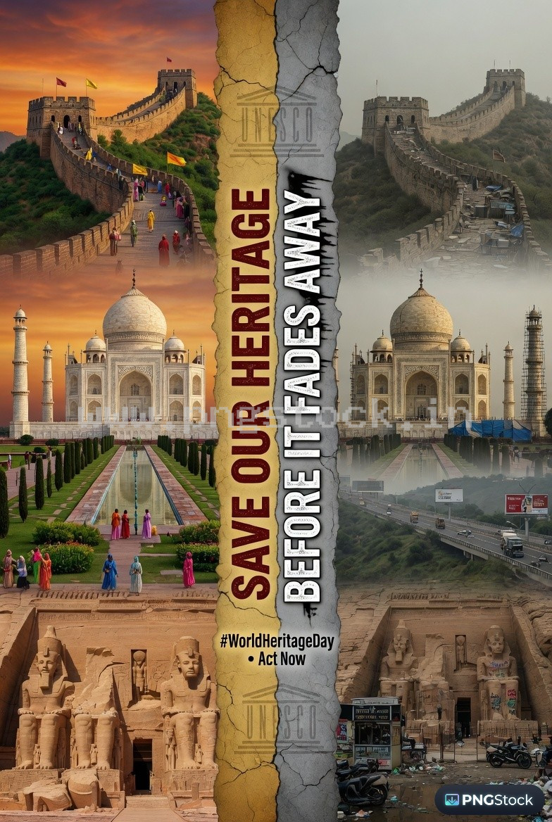 World Heritage Day Social Media Post Template Design for Cultural Awareness Free Download