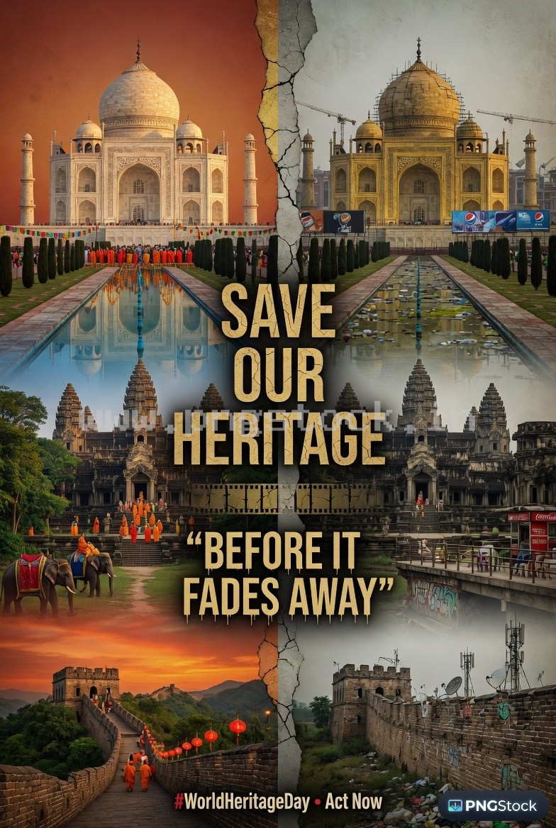 World Heritage Day Social Media Post Template Design for Cultural Awareness Free Download