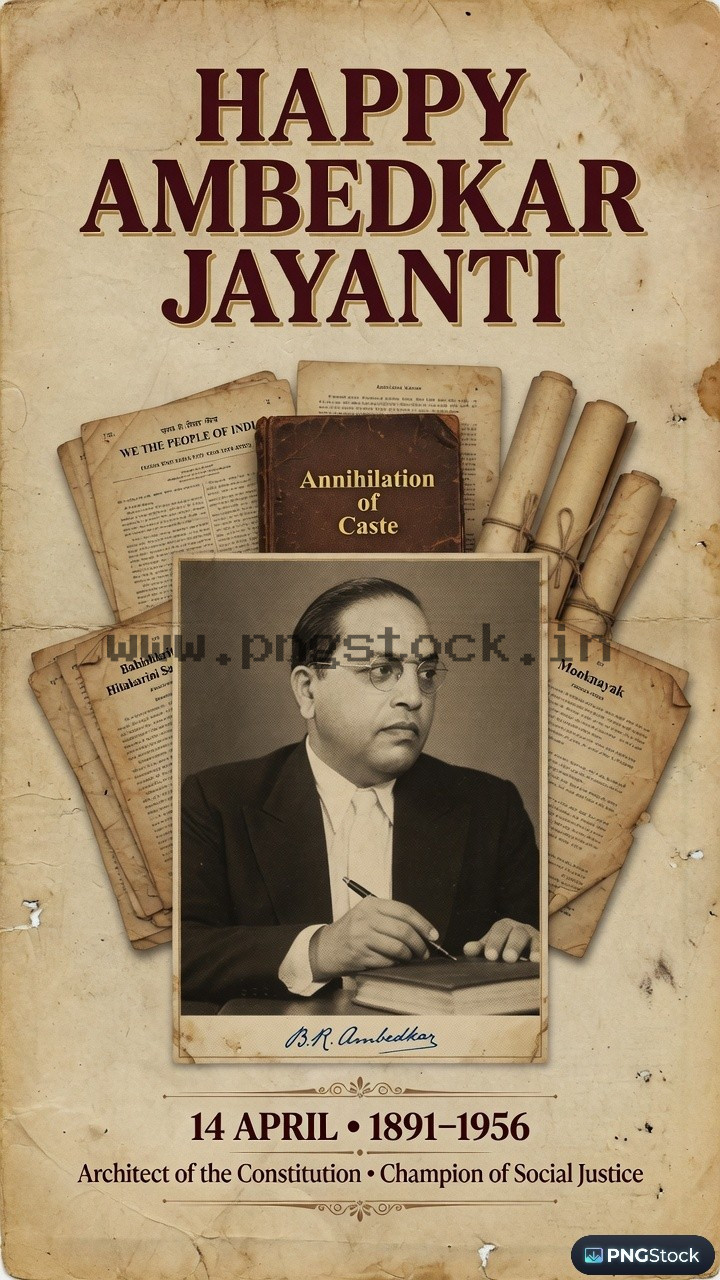 Happy Ambedkar Jayanti Social Media Post with Modern Tribute Design