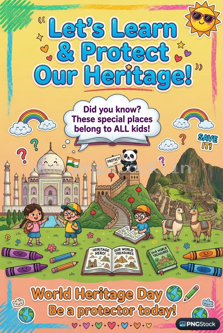 World Heritage Day Social Media Post Template Design for Cultural Awareness Free Download