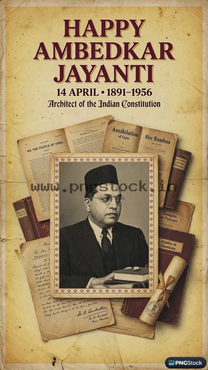 Happy Ambedkar Jayanti Social Media Post with Modern Tribute Design