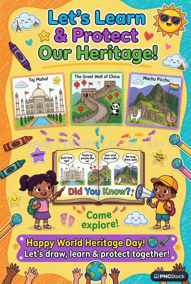 World Heritage Day Social Media Post Template Design for Cultural Awareness Free Download