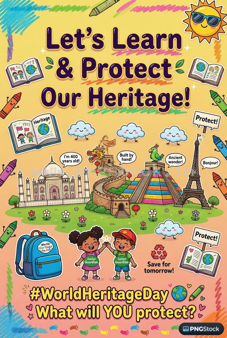 World Heritage Day Social Media Post Template Design for Cultural Awareness Free Download